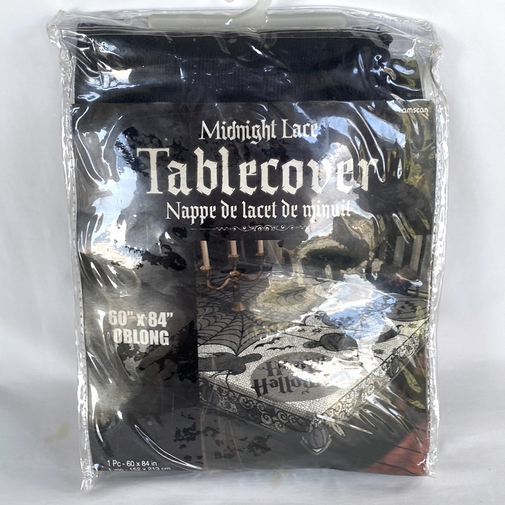 Like New Beautiful Well Made Midnight Black Lace Tablecover Halloween Decoration - Picture 4 of 9